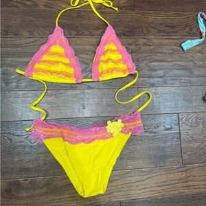 Beach Bunny Pink and Yellow bikini